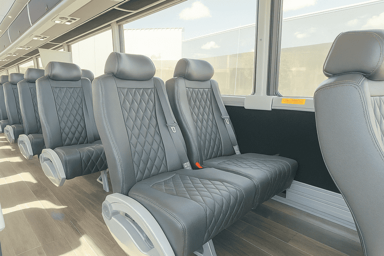 interior of Tucson Coach Bus Service charter bus